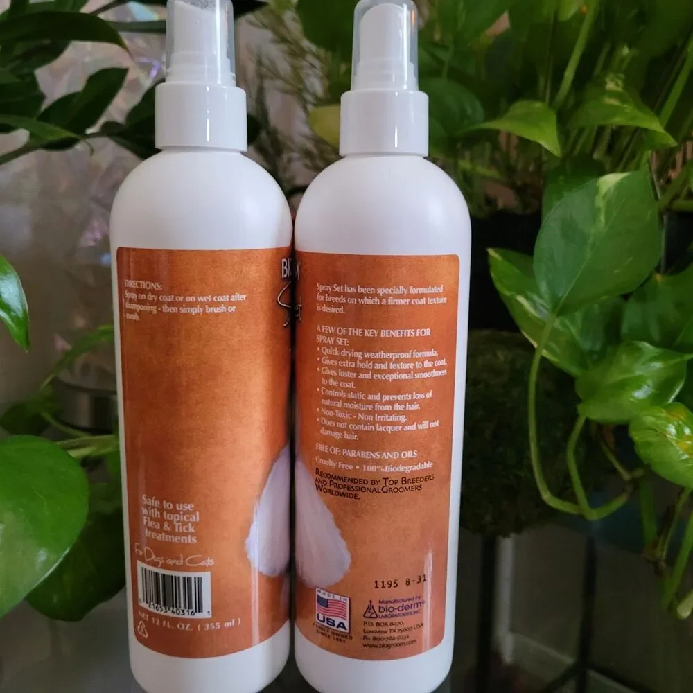 Bio-Groom Extra Hold Texturizer Dog Pet Hair Spray Mist Styling Grooming 2 Pack